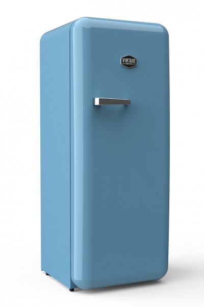 Gastro-Cool - Vintage Industries Retro-fridge in holiday blue - RC330 - laterally