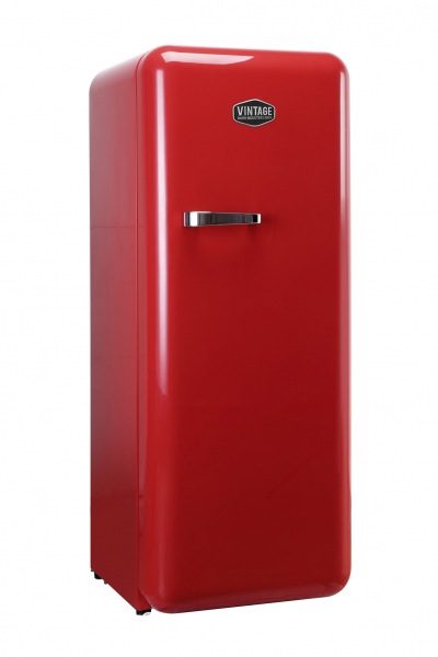 Gastro-Cool - Retro Kühlschrank Havanna in Rot - VIRC330 - seitlich