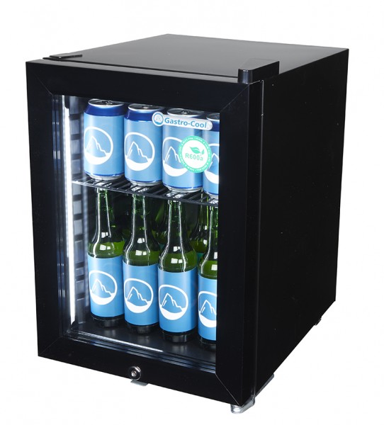 Gastro-Cool - Thekenkühlschrank - klein - schwarz - super LED - GCKW25 - seitlich gefüllt
