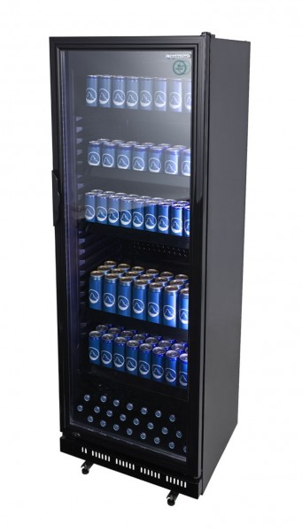 Gastro-Cool - Glazendeur koelkast - Zwart - GD360 - 209100 - Zijaanzicht gevuld