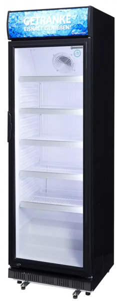 Gastro-Cool - Werbekühlschrank mit Display - schwarz/weiß - GCDC400 - seitlich leer
