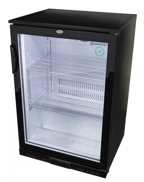 Gastro-Cool - Untertheken Kühlschrank - Glastür - selbstschließend - schwarz - GCUC100 - seitlich leer